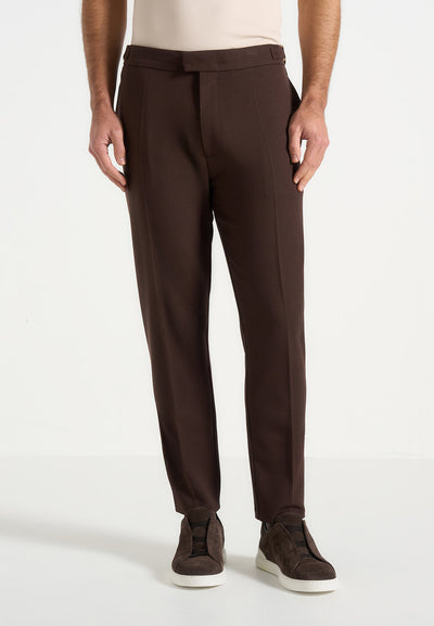 Hubert - Slim Fit Tailored Trousers - Brown