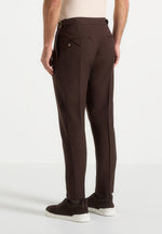 Hubert - Slim Fit Tailored Trousers - Brown