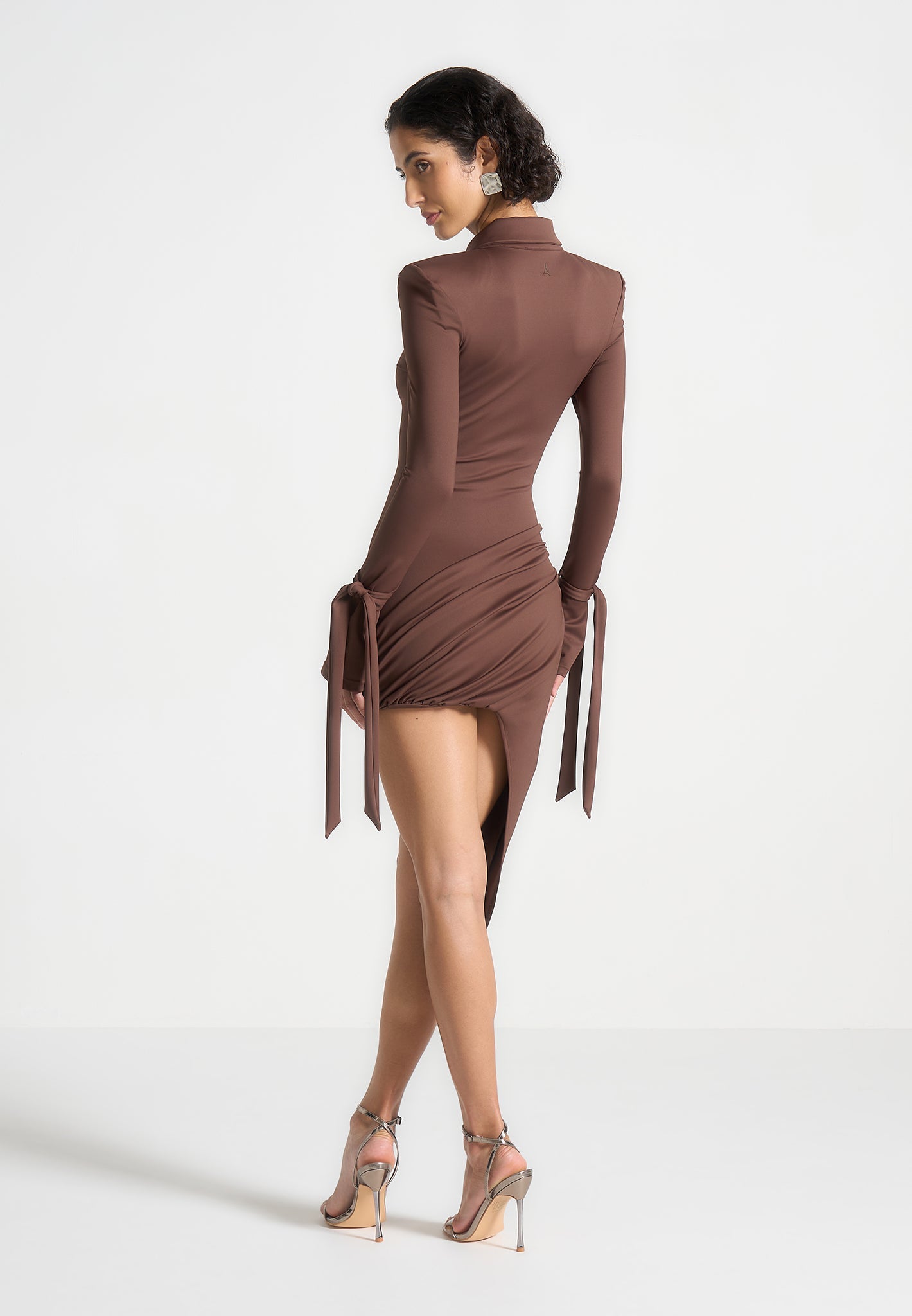 draped-asymmetric-mini-dress-brown