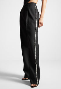 Embellished Tailored Trousers - Black
