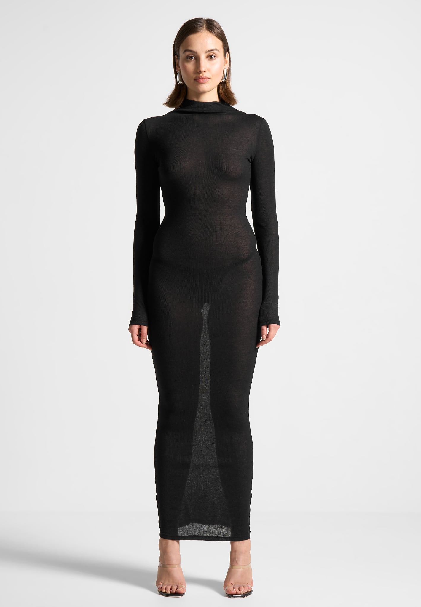 Vegan Leather Corset Overlay Dress - Black