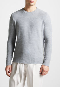 Gabin - Textured Wool Blend Jumper - Grey