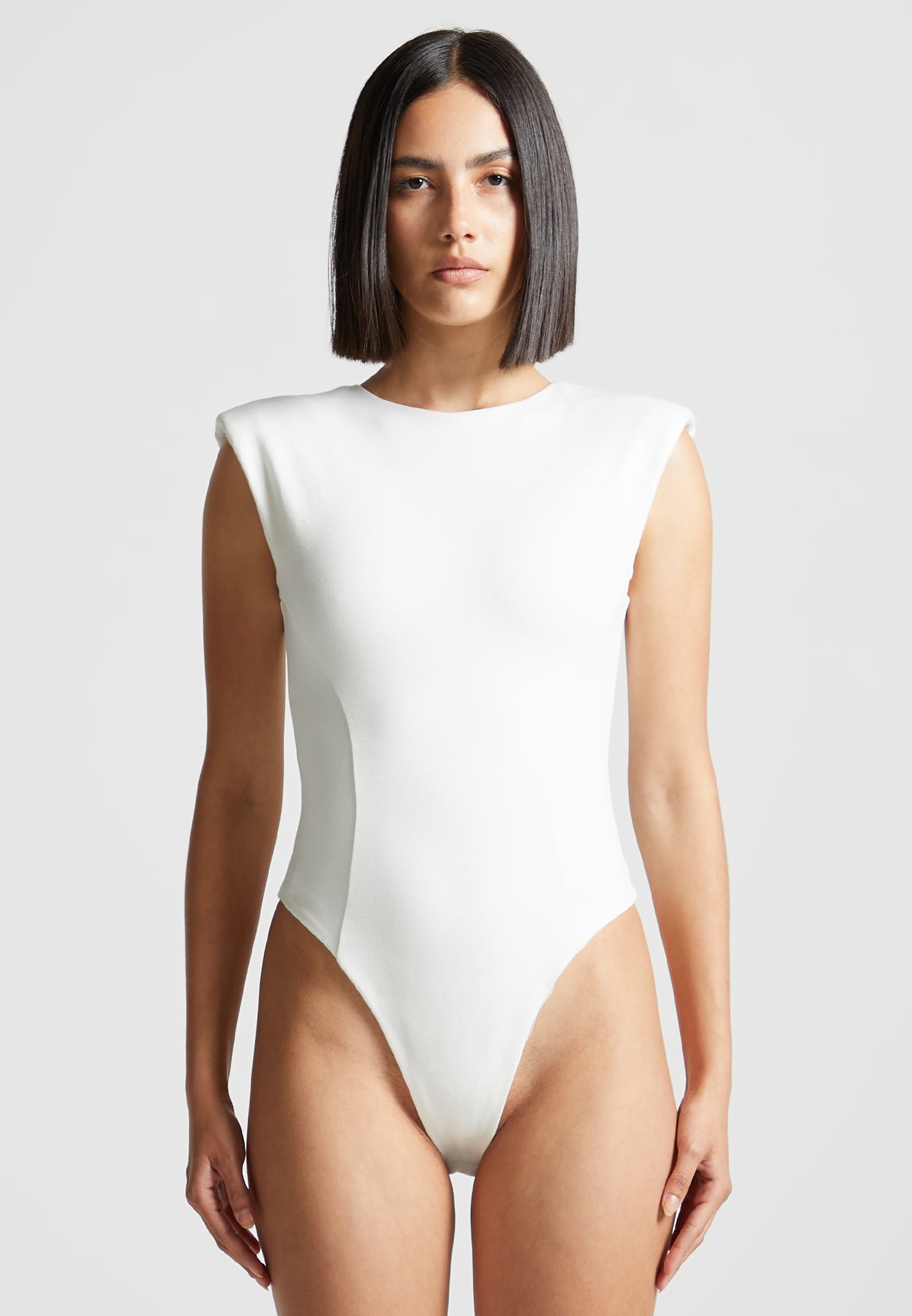 wybzd Women's Solid Color Mesh See Through Turtleneck Long Sleeve Bodysuit  Jumpsuit
