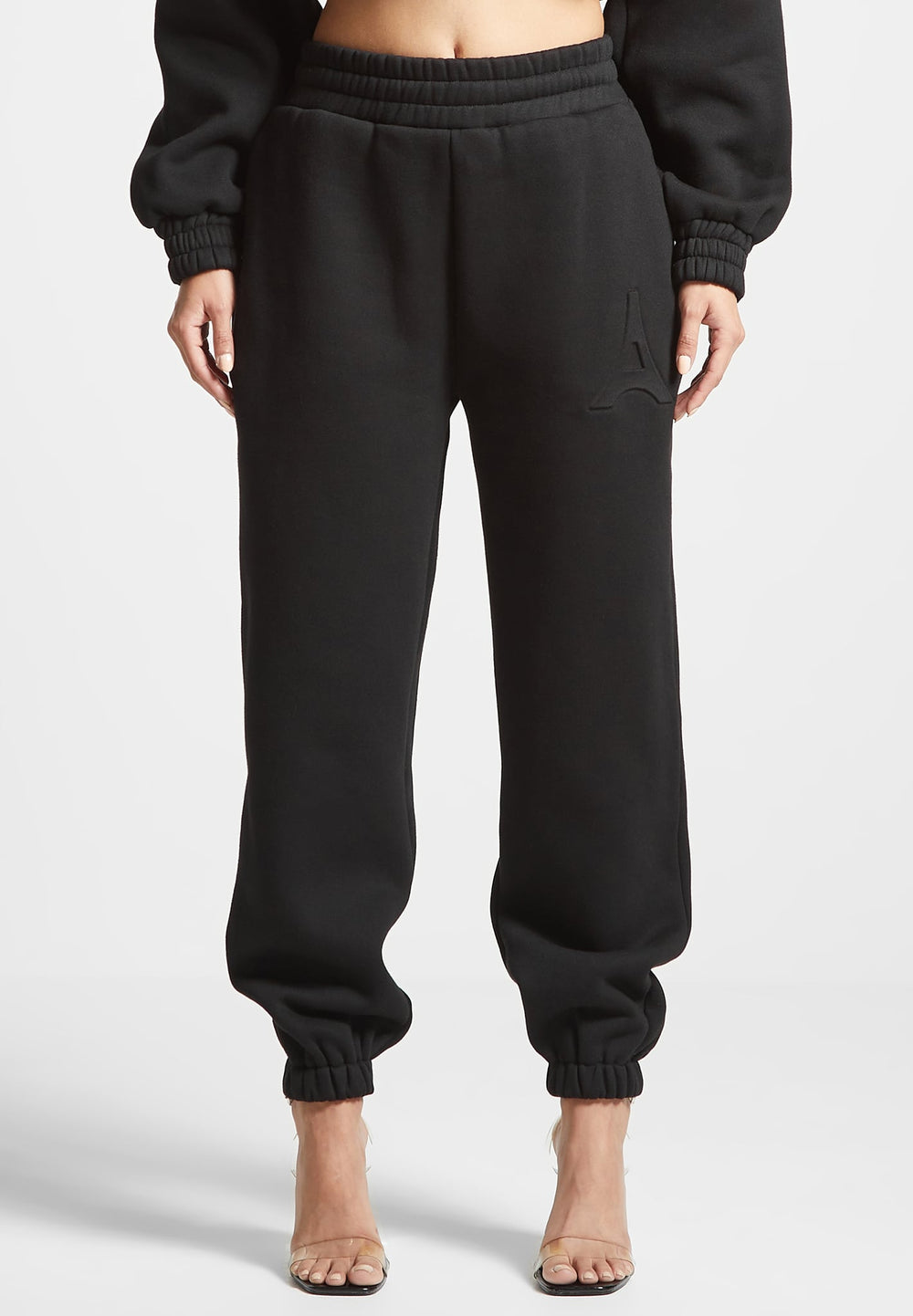 eternelle-eiffel-embossed-joggers-black