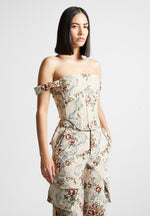 floral-jacquard-bardot-corset-top-beige