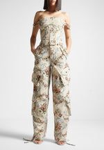 floral-jacquard-high-waisted-cargo-pants-beige