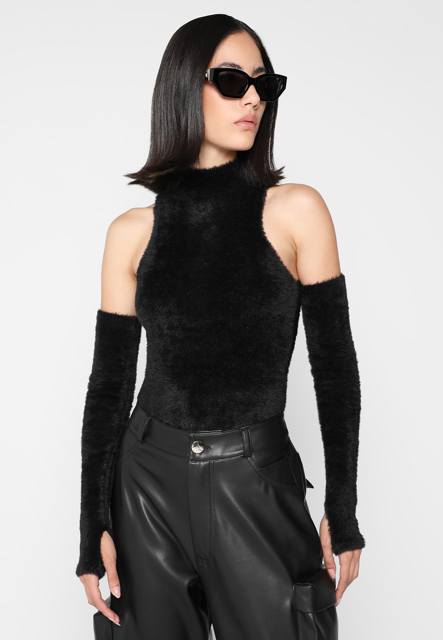 fuzzy-high-neck-bodysuit-with-sleeves-black