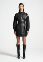 half-vegan-leather-shirt-dress-black-1