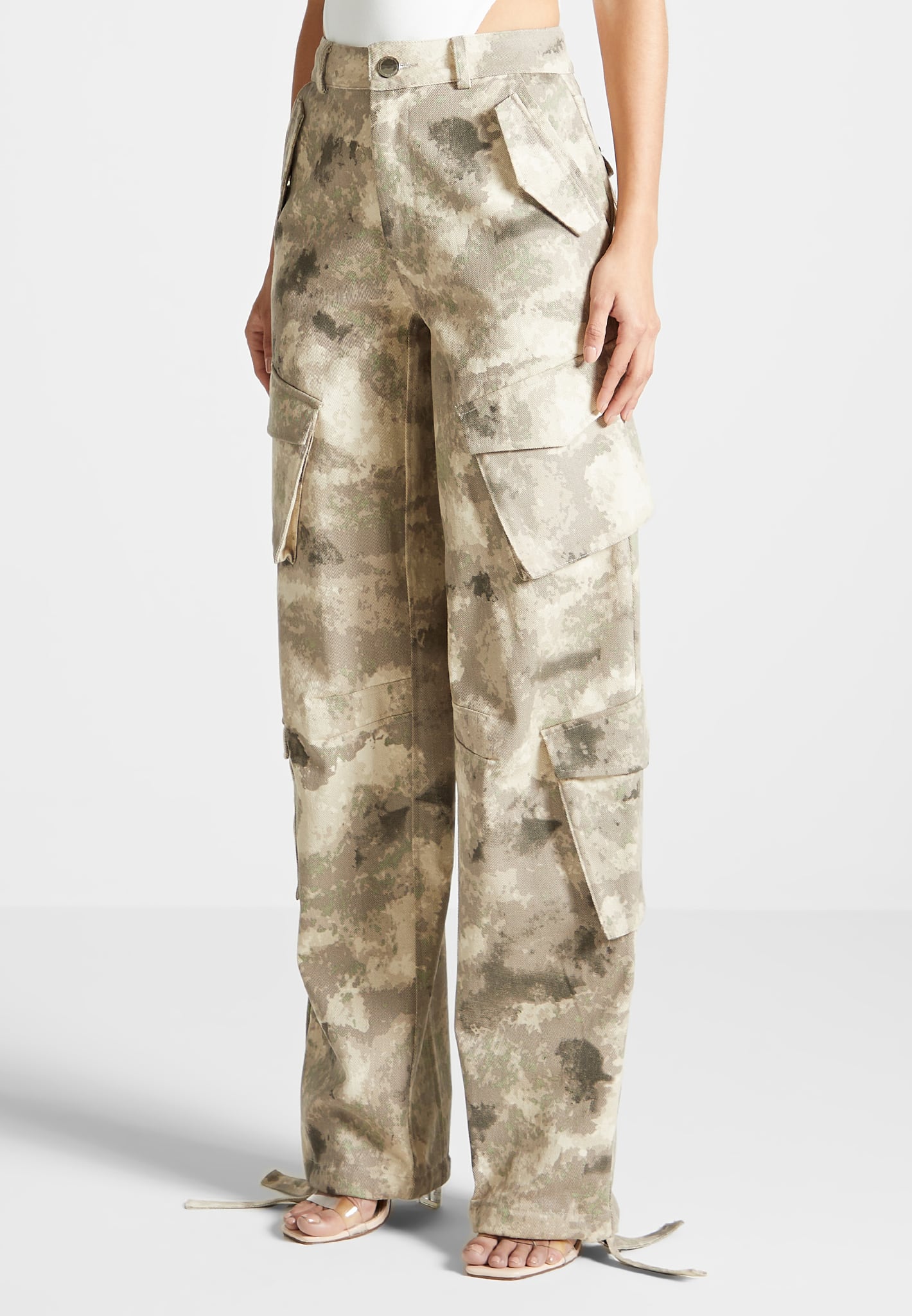 High Waist Camouflage Cargo Pants For Women Casual Straight