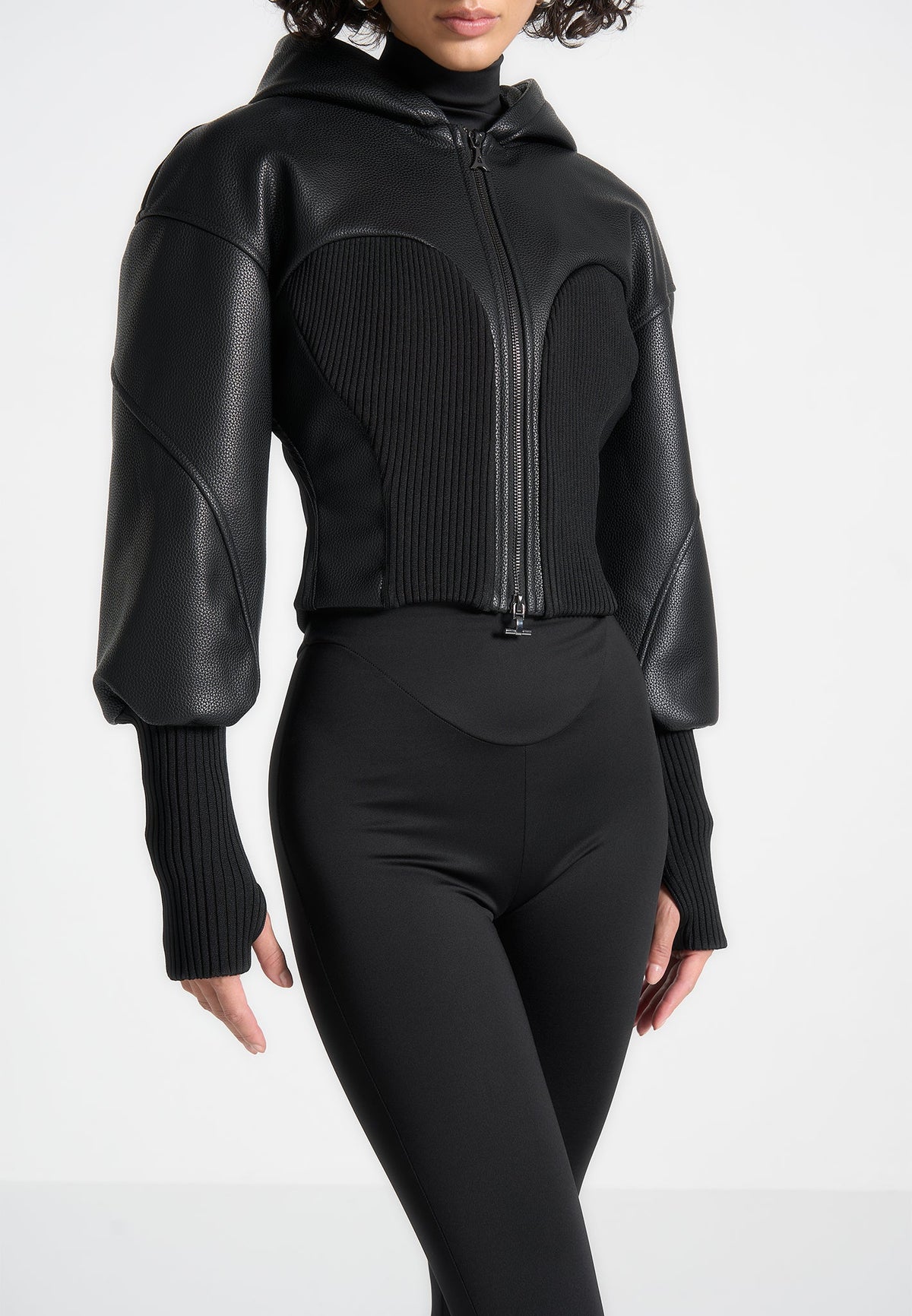 amani-hooded-pebbled-leather-contour-jacket-black
