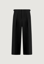 Lior - Box Pleat Wide Leg Wool-Blend Pants - Black