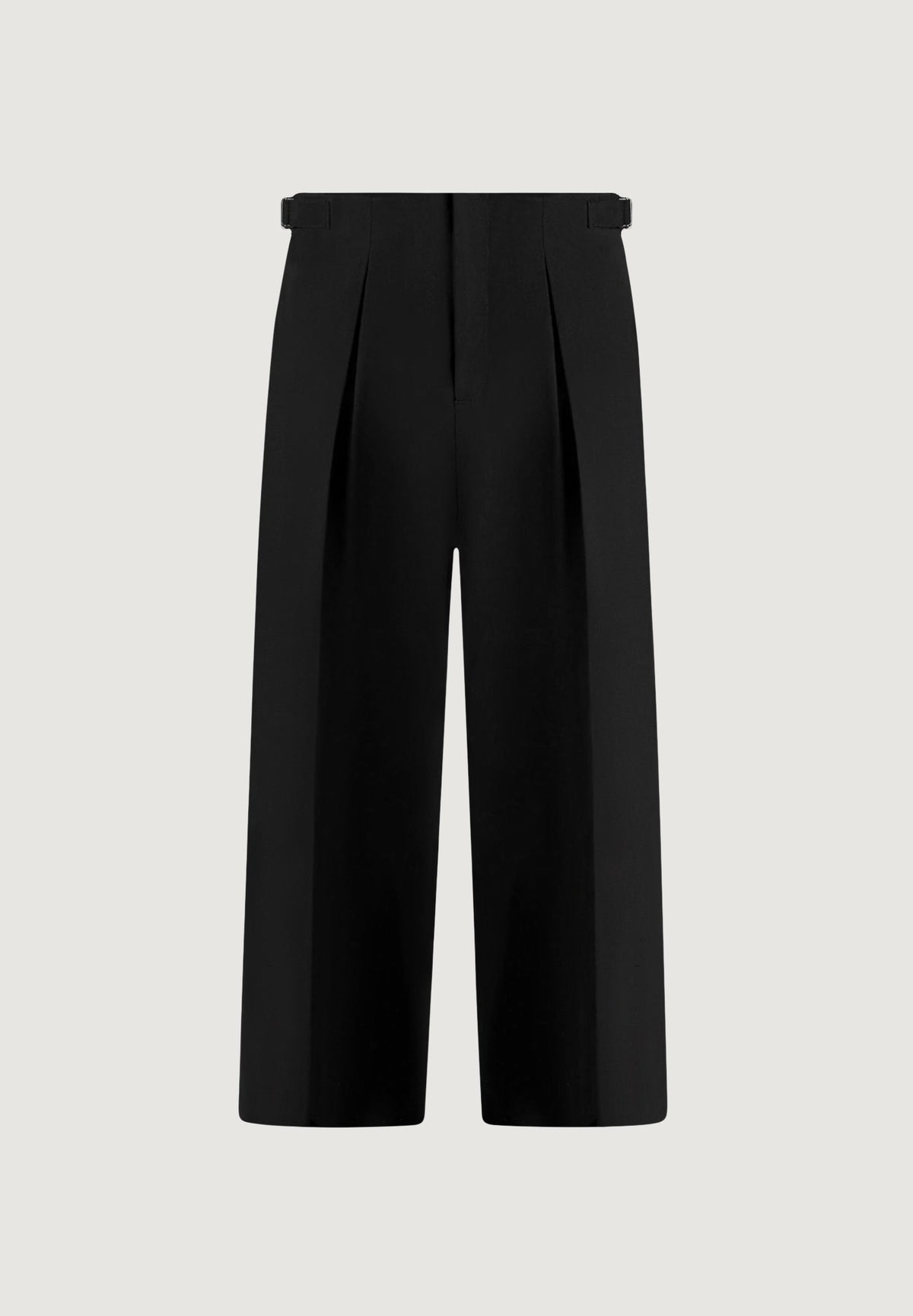 Lior - Box Pleat Wide Leg Wool-Blend Pants - Black