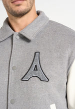 Mona Lisa - Wool-Blend Varsity Jacket - Grey