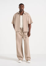 Aven - Boxy Shirt with Crease - Beige