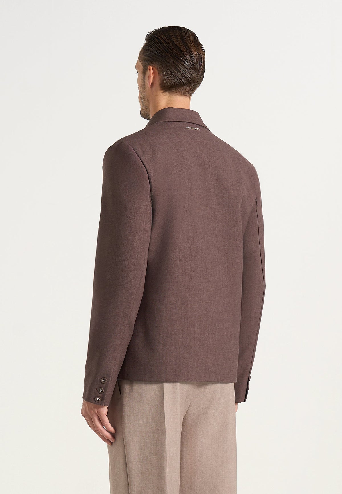 Didier - Double Breasted Twill Suit Blazer - Brown