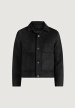 Michel - Suede Jacket With Revere Collar - Black