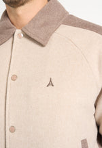 Andre - Contrast Wool-Blend Varsity Jacket - Beige
