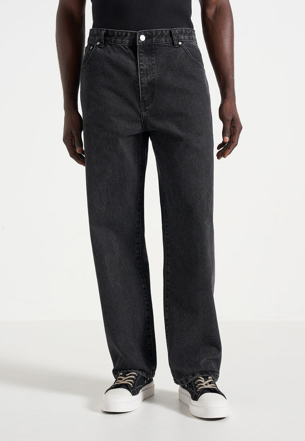 DN002 - Relaxed Fit Denim Jeans - Black