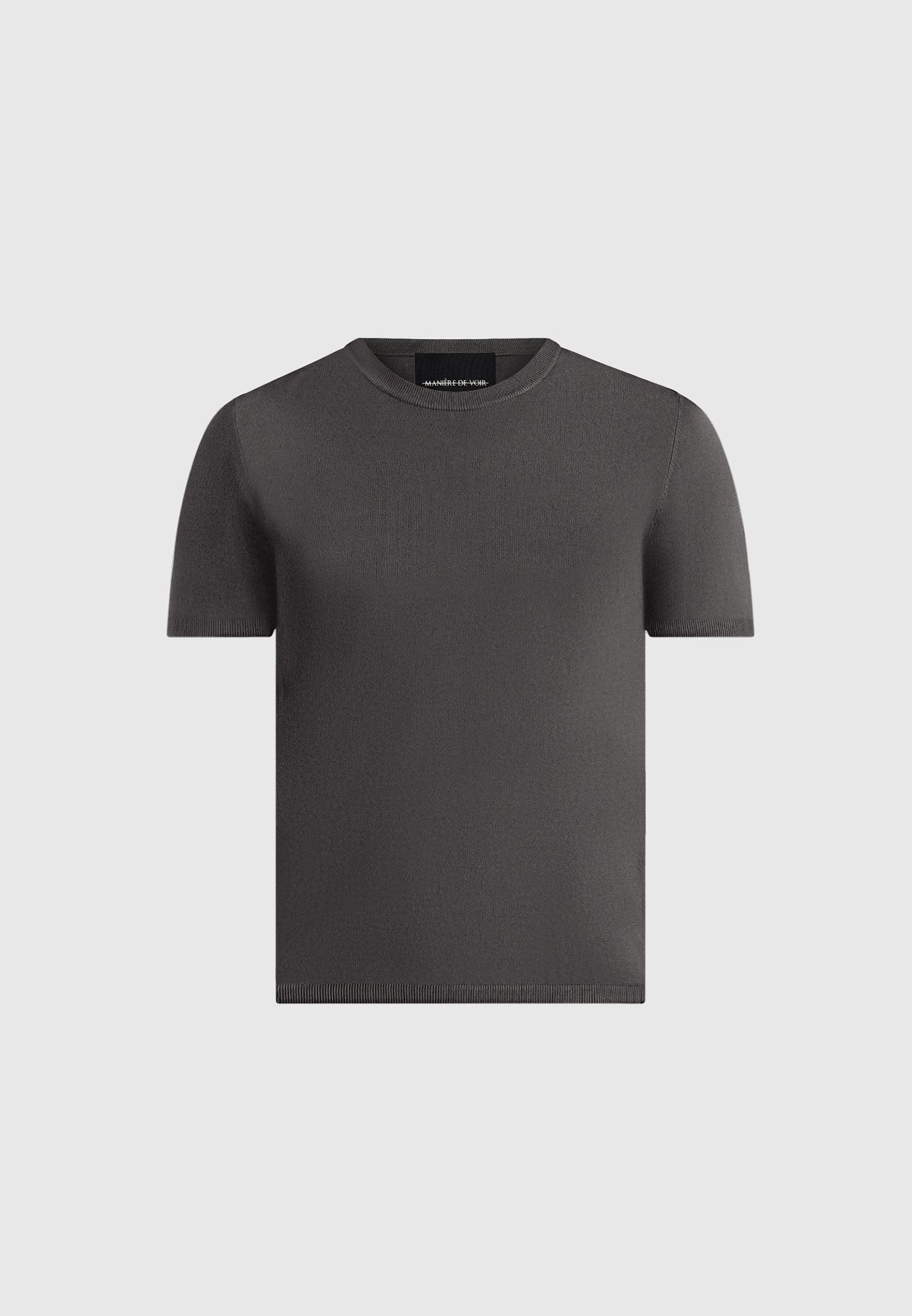 TS010 - Luxe Knitted T-Shirt - Charcoal