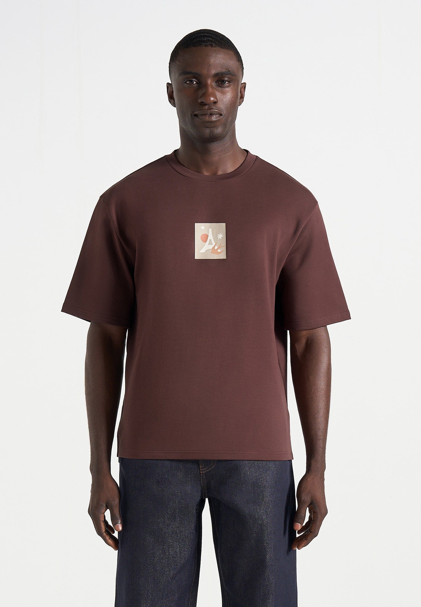 bird-detail-cotton-t-shirt-brown