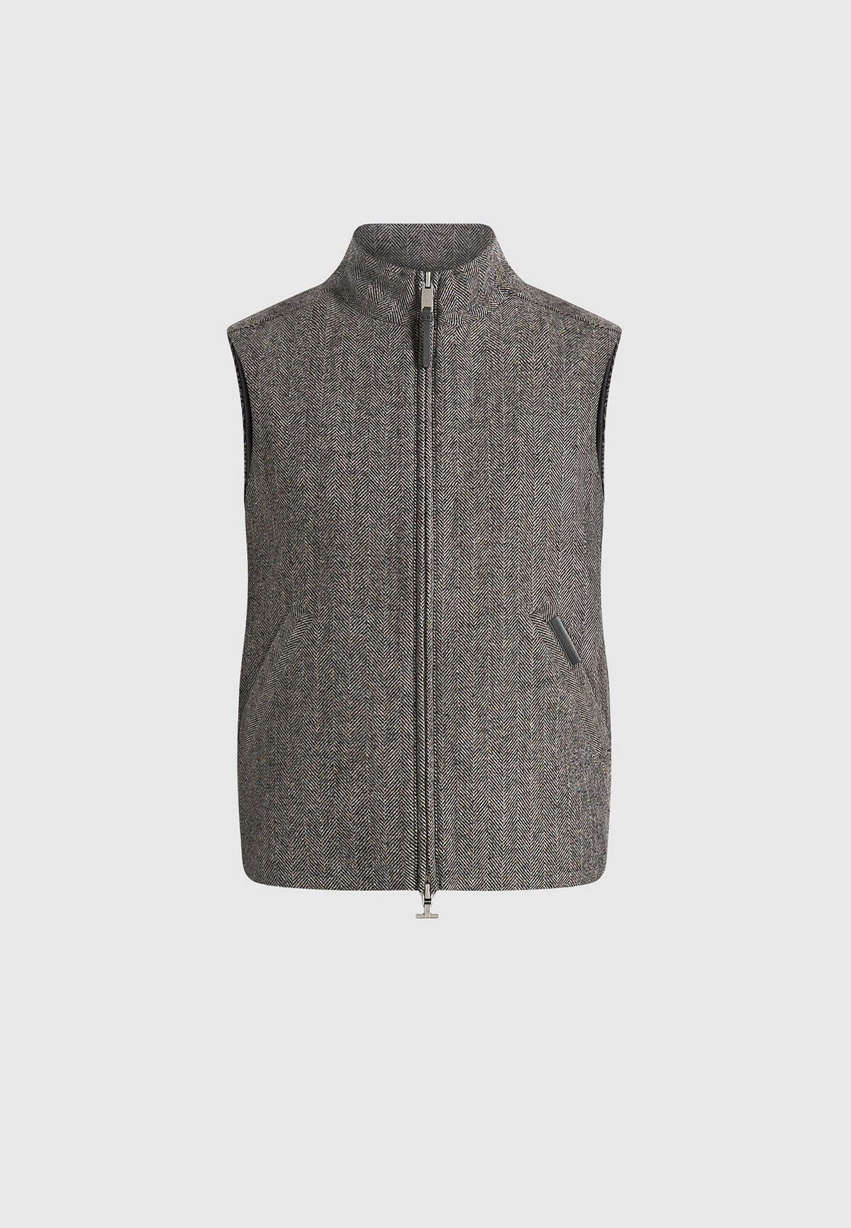 levi-herringbone-wool-zip-gilet-grey