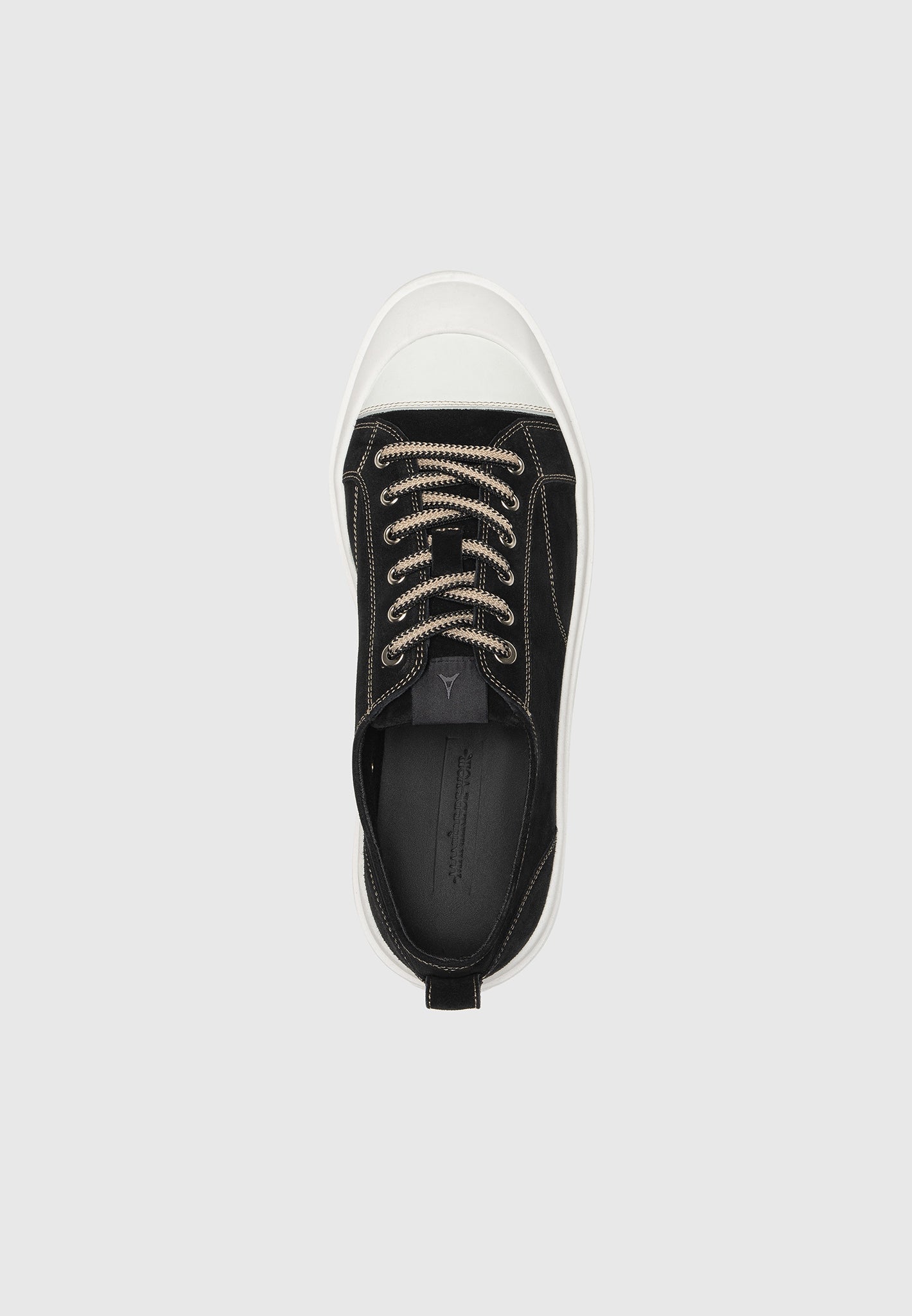 Vienna - Suede Contrast Stitch Sneaker - Black