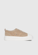 Vienna - Suede Contrast Stitch Sneaker - Beige