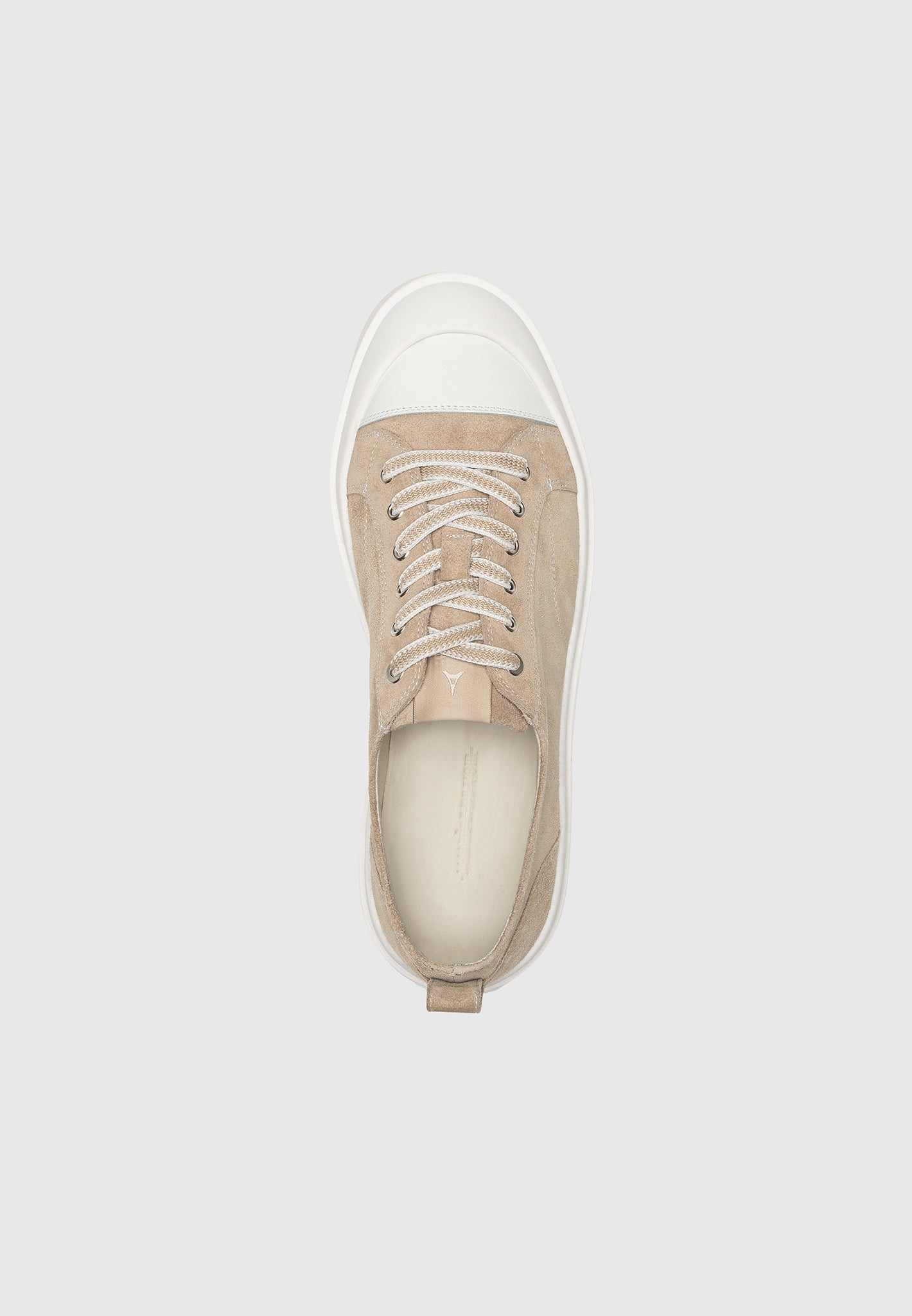 Vienna - Suede Contrast Stitch Sneaker - Beige