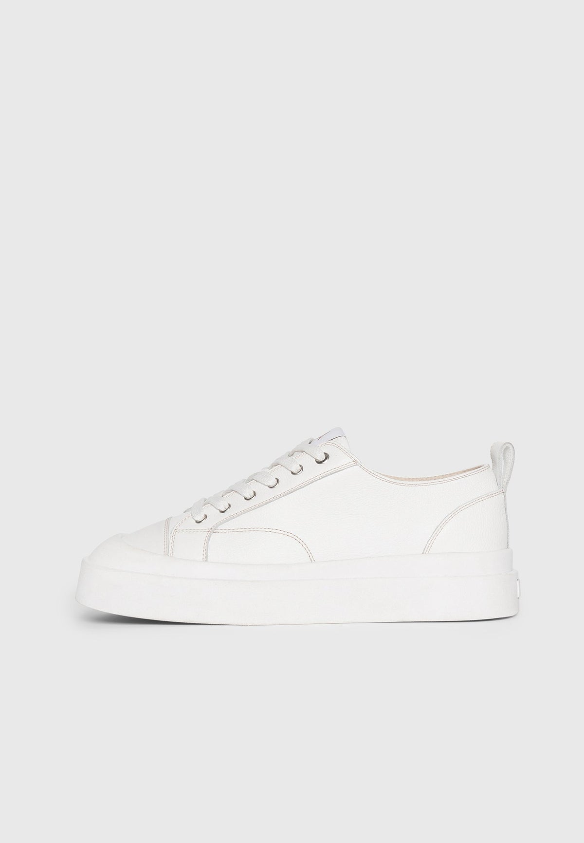 Men's Vienna - Leather Contrast Stitch Sneakers - White