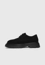 Rennes - Suede Derby Shoe - Black