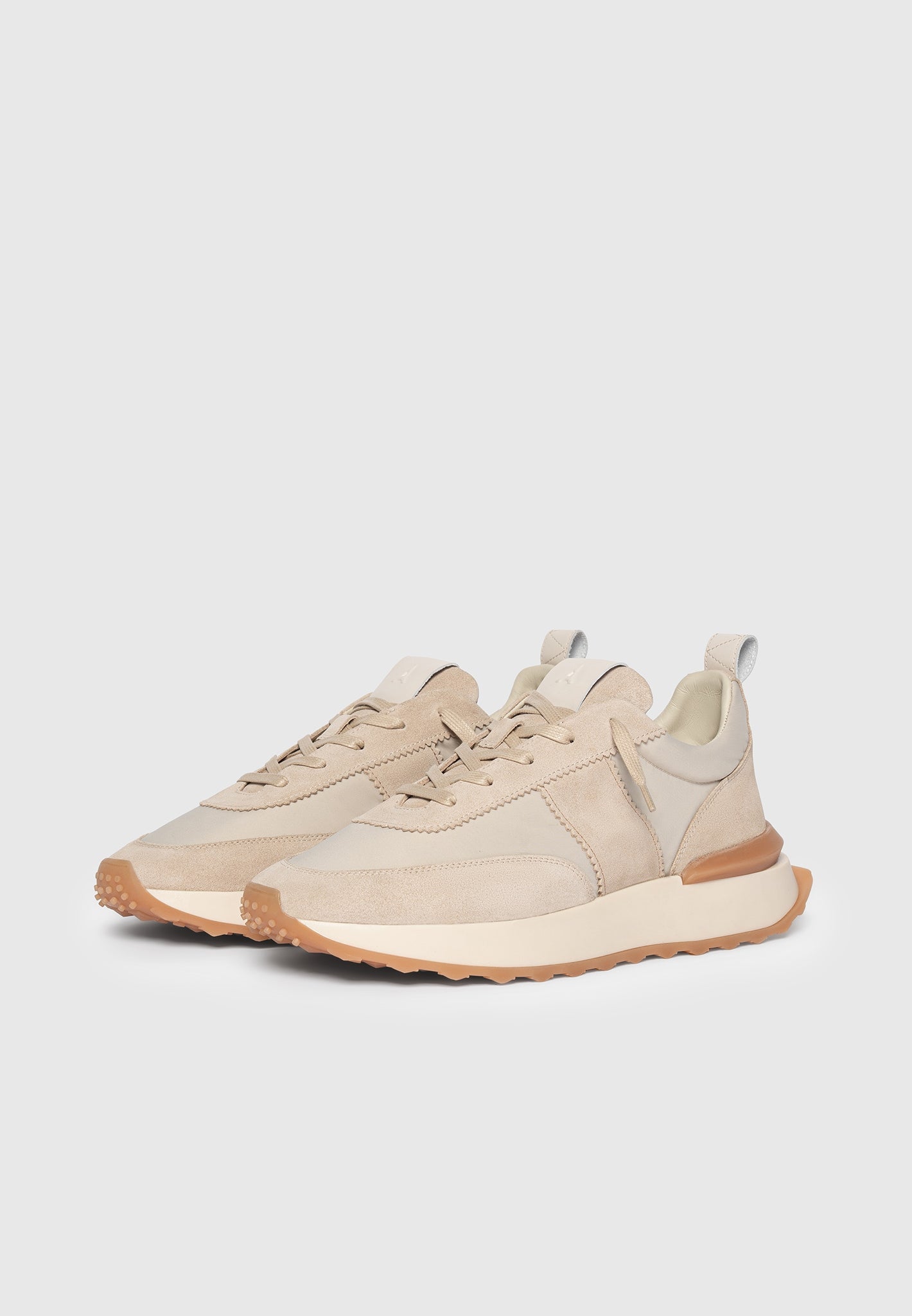 Monaco - Suede and Nylon Runner - Cream