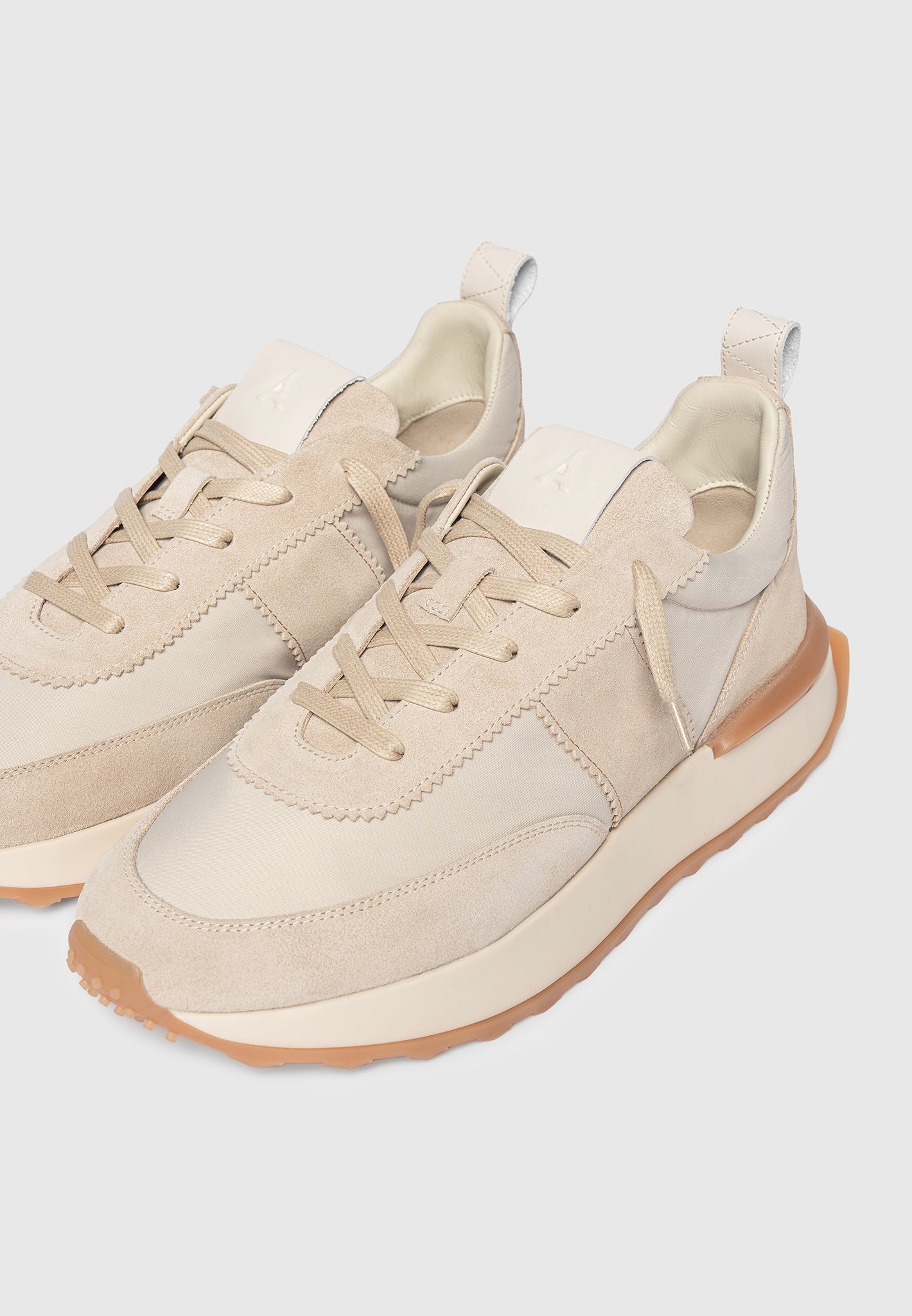 Monaco - Suede and Nylon Runner - Cream