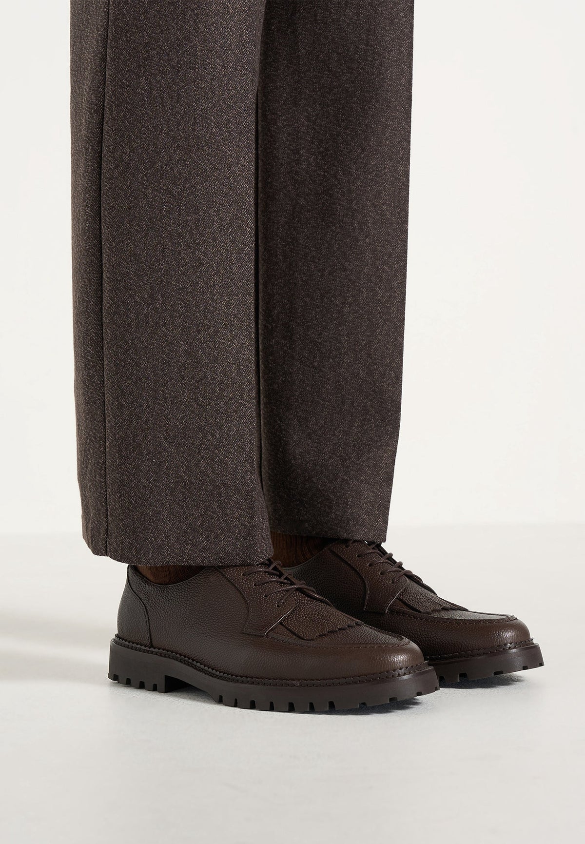Fernand - Leather Fringe Derby Shoe - Brown
