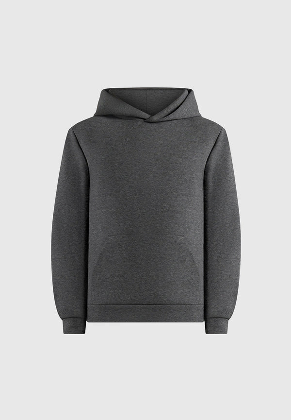 Drew - Neoprene Minimal Regular Fit Hoodie - Charcoal Grey