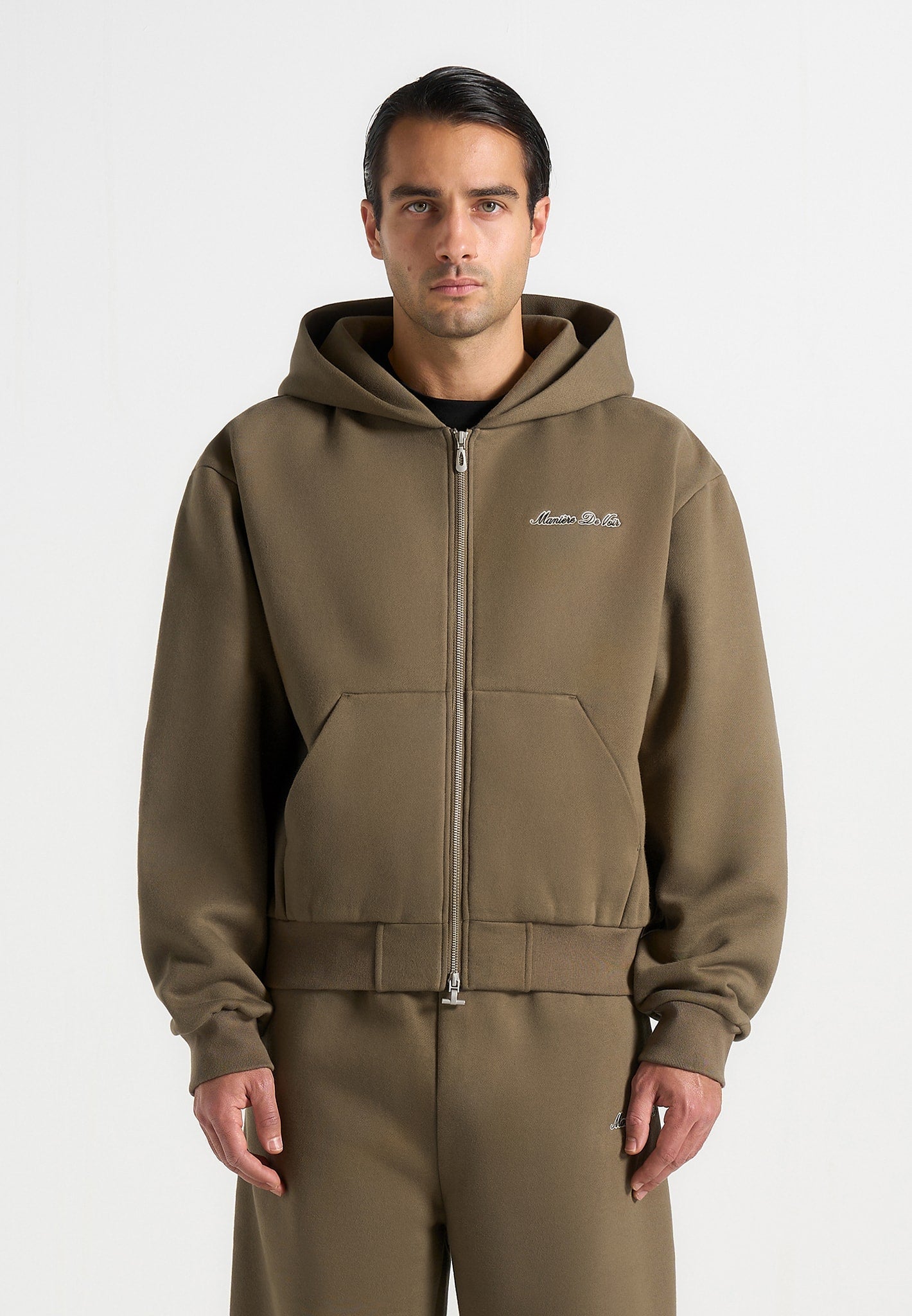 JS002 - Unisex Signature Relaxed Fit Zip Hoodie - Olive