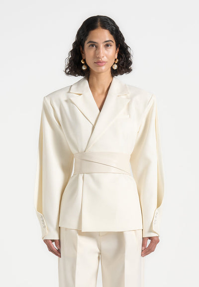 marie-twist-sleeve-tailored-blazer-with-belt-cream