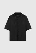 Justin - Pleated Boxy Shirt - Black