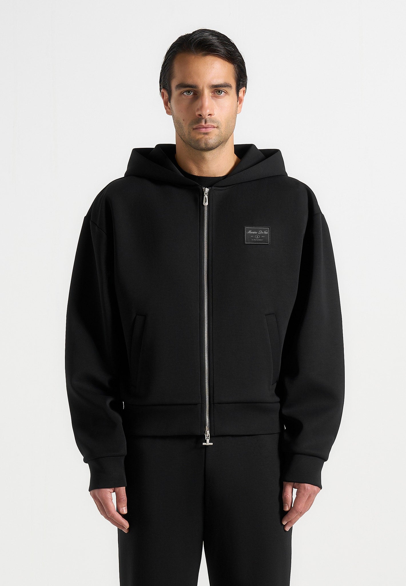 ray-unisex-neoprene-cropped-zip-hoodie-black 