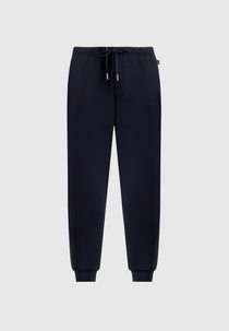 Dion - Neoprene Minimal Tapered Fit Cuffed Sweatpants - Navy