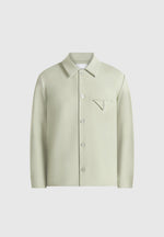 Leo - Hatched Tailored Overshirt - Sage