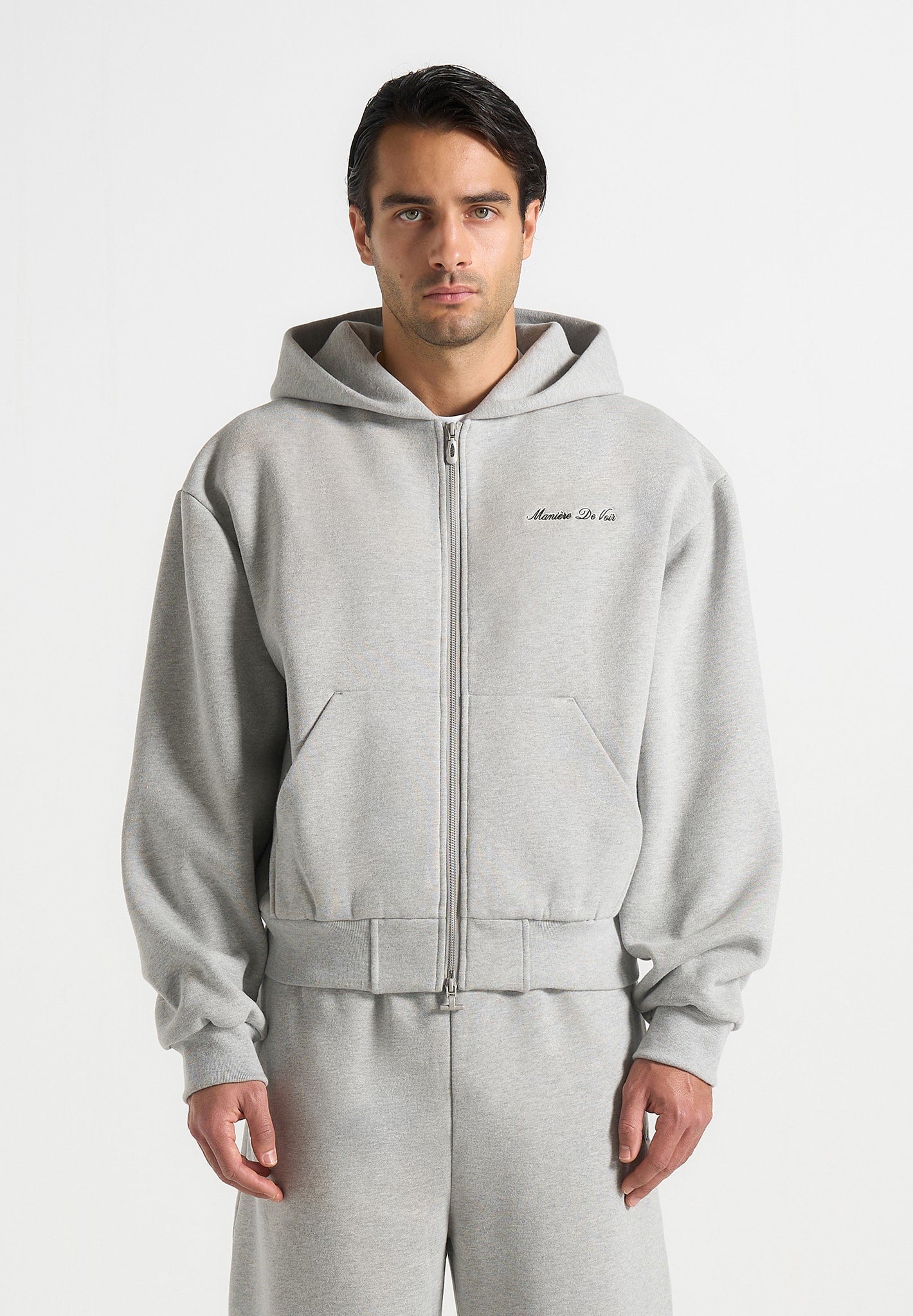 js002-unisex-signature-relaxed-fit-zip-hoodie-marl-grey