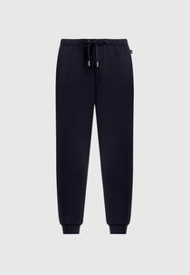 JS008 - Neoprene Minimal Tapered Fit Cuffed Sweatpants - Navy