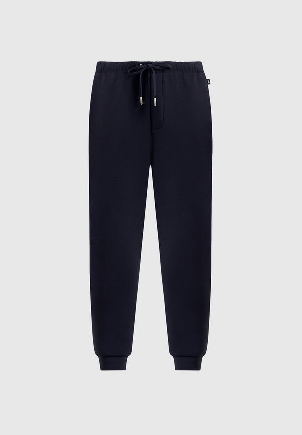 Dion - Neoprene Minimal Tapered Fit Cuffed Sweatpants - Navy