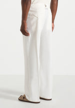 Pierre - Relaxed Fit Linen Pleated Pants - White