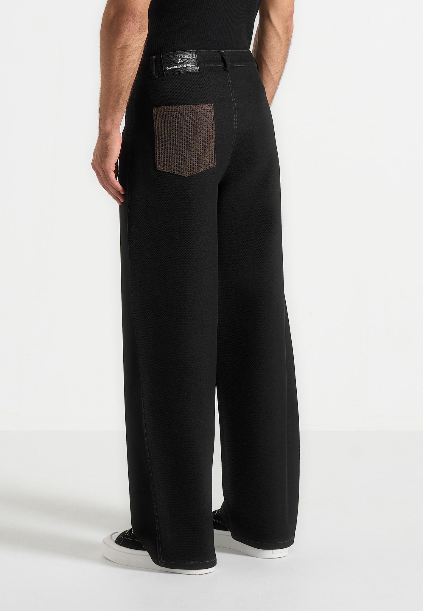 Lazare - Wide Leg Twill Jeans - Black 