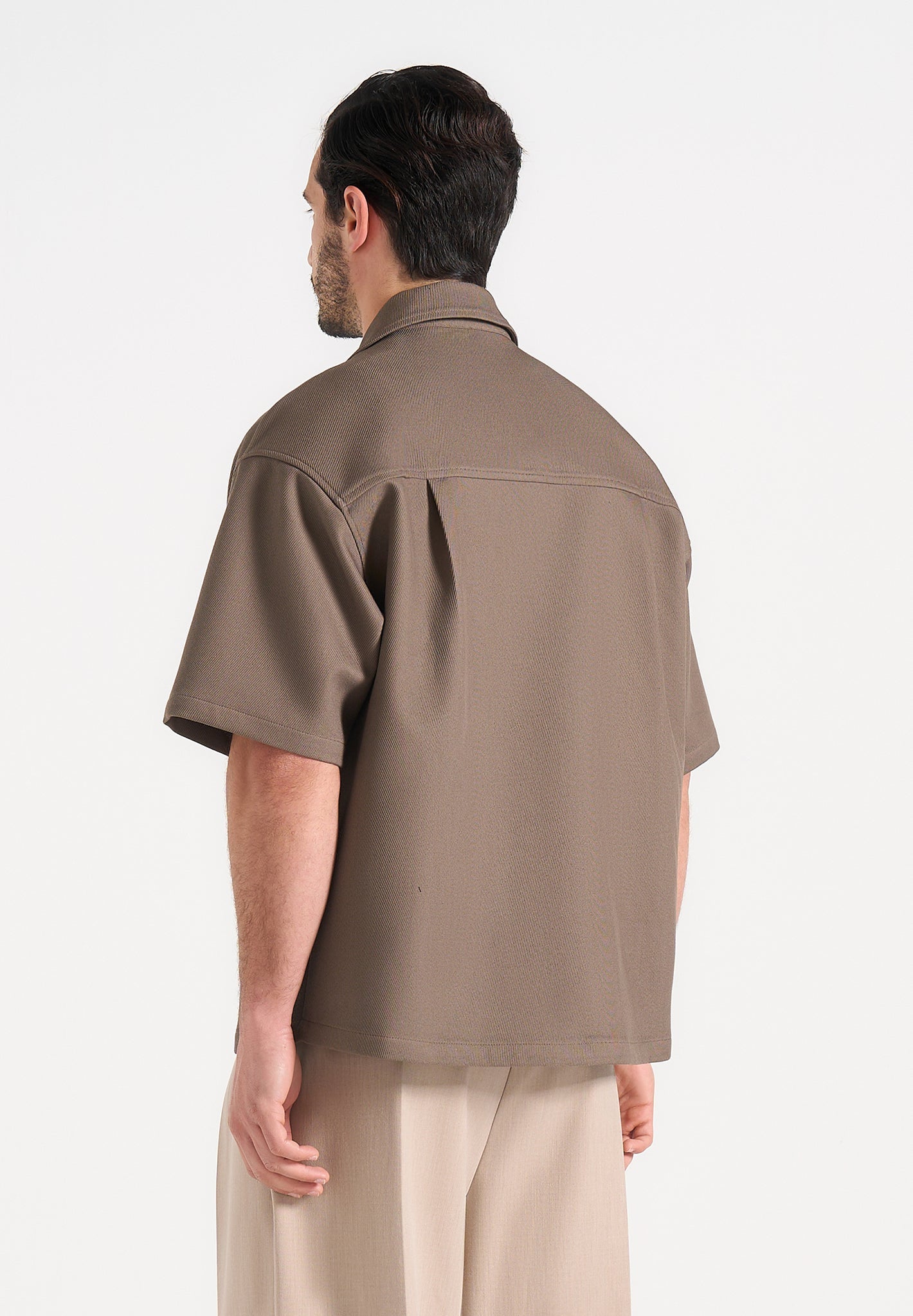Brook - Unisex Signature Twill Boxy Shirt - Olive