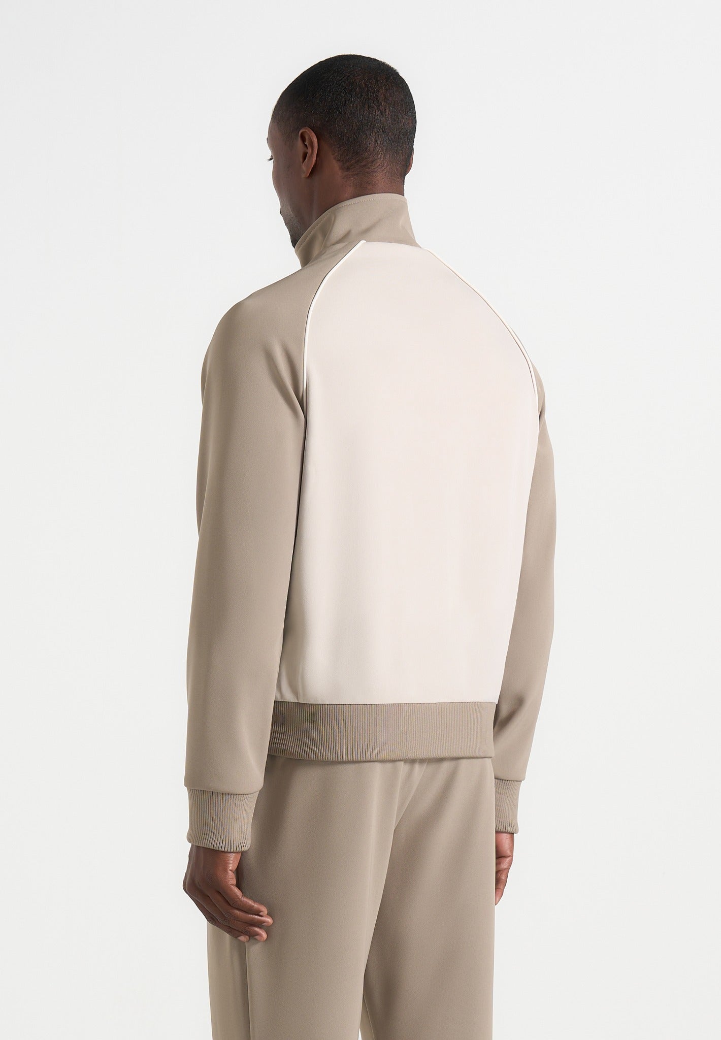 Signature Piped Track Jacket - Taupe/Beige