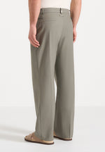 Dorian - Pleated Linen Pants - Khaki
