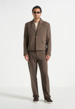 Silas - Tailored Cropped Blazer - Taupe