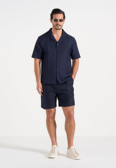 Felix - Tailored Shirt With Crease - Navy